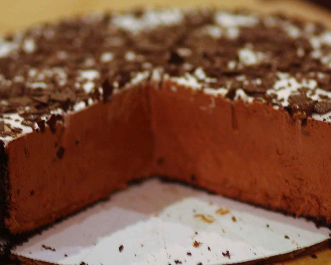 Ricetta di cheesecake fredda al cioccolato e granella