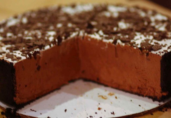 Ricetta di cheesecake fredda al cioccolato e granella